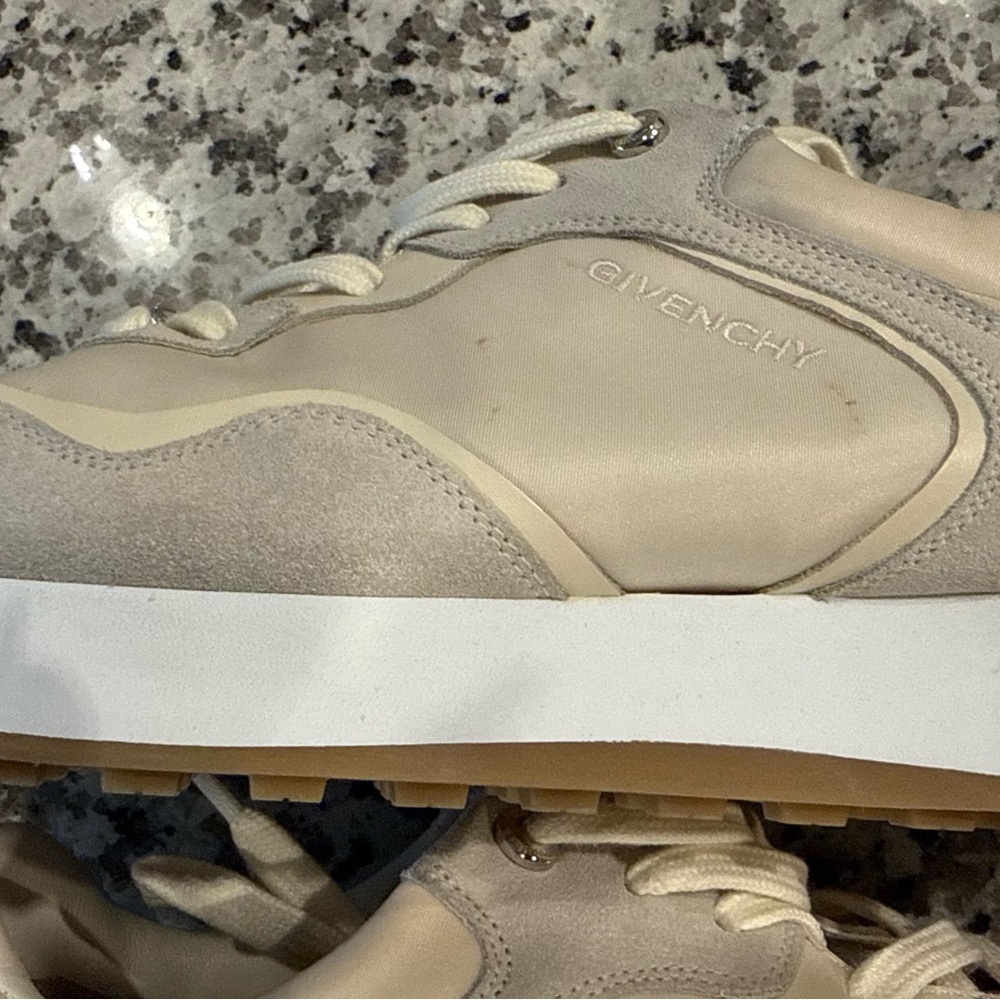 Givenchy Beige Cream Suede & Nylon Sneakers